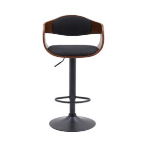 Barhocker höhenverstellbar drehbar Stoff walnuss/schwarz 48x86x50cm Stoff Braun CLP Möbel Esszimmermöbel Barhocker