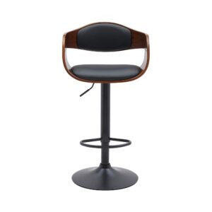 Barhocker höhenverstellbar drehbar Kunstleder walnuss/schwarz 48x86x50cm PVC und Synthetik Braun CLP Möbel Esszimmermöbel Barhocker