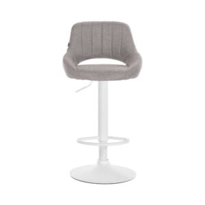 Barhocker Stoff höhenverstellbar drehbar Stoff grau 48x85x47cm Stoff Grau CLP Möbel Esszimmermöbel Barhocker