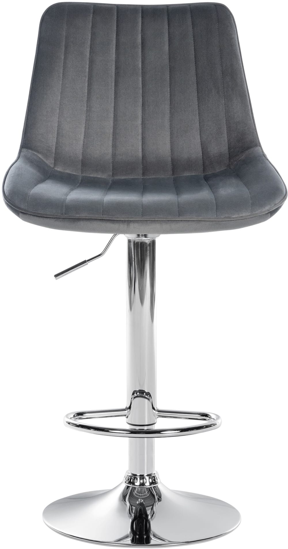 wohnli-moebel-suche-M23047279-1 Barhocker Samt höhenverstellbar drehbar Samt dunkelgrau 50x91x50cm Samt Grau CLP Möbel Esszimmermöbel Barhocker