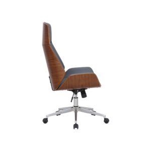wohnli-moebel-suche-M23047288-1 Bürostuhl höhenvestellbar aus Kunstleder walnuss/grau 66x110x58cm PVC - Polyvinlychlorid Grau CLP Möbel Büromöbel Bürostühle