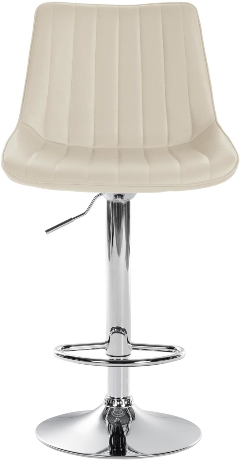 Barhocker Kunstleder höhenverstellbar Kunstleder creme 50x91x50cm PVC und Synthetik Beige CLP Möbel Esszimmermöbel Barhocker