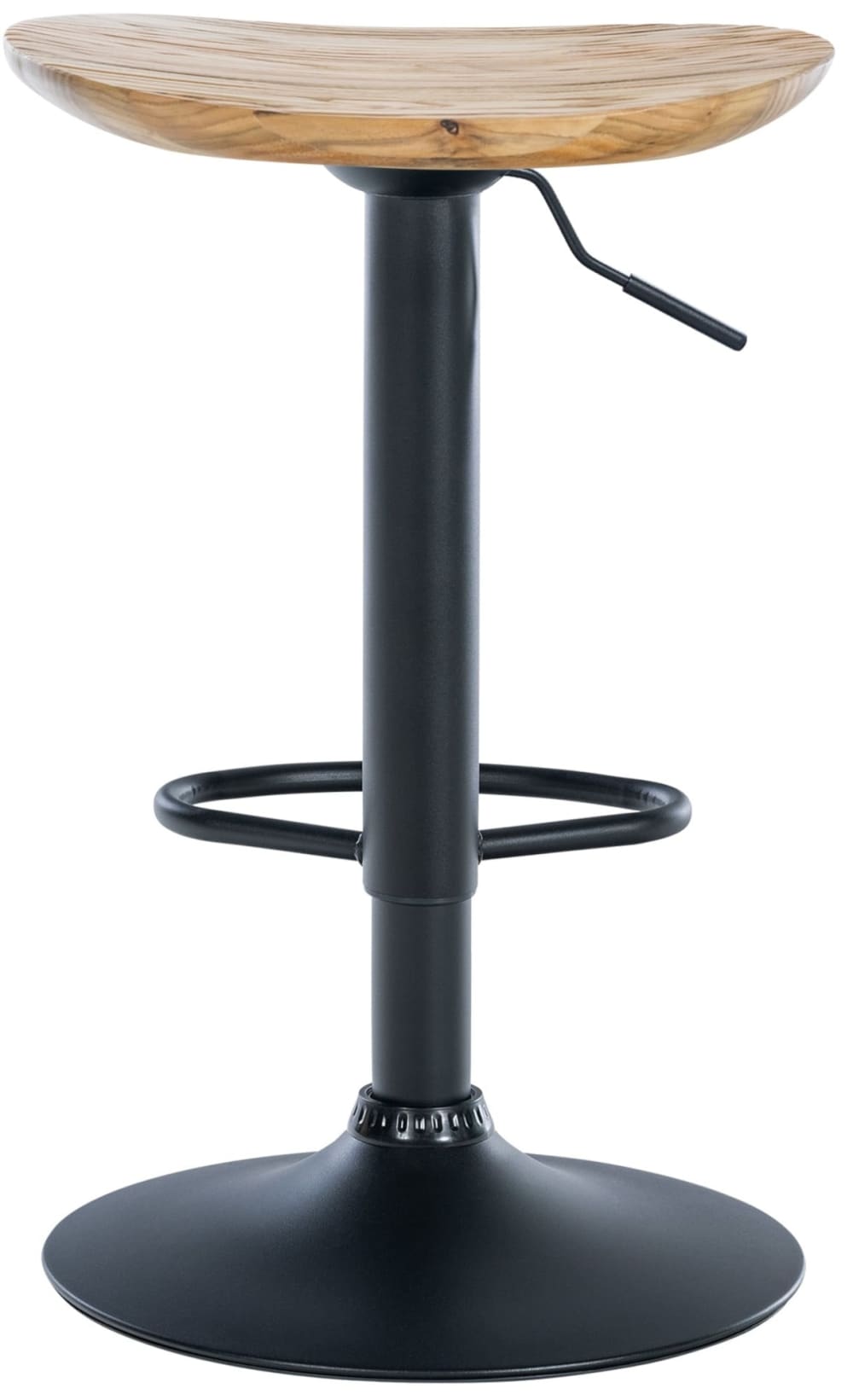 2er Set Barhocker höhenverstellbar drehbar Fußstütze Holz natura 39x56x41cm Holz Beige CLP Möbel Esszimmermöbel Barhocker