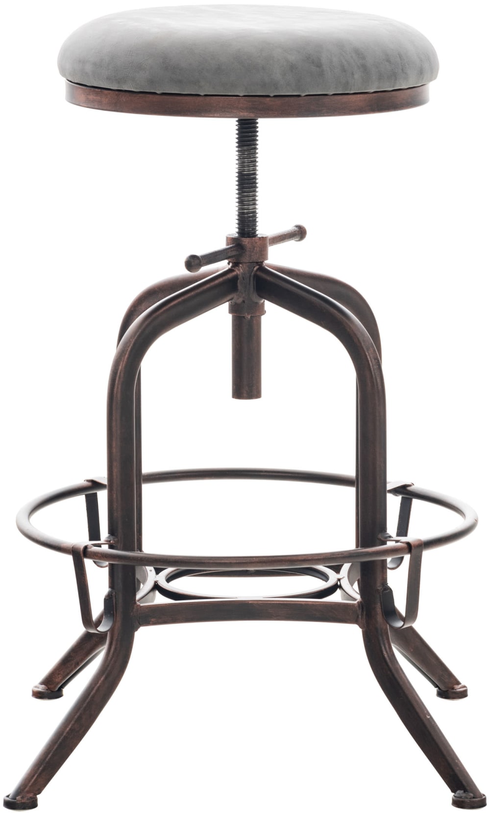 Barhocker im industrialen Stil aus  Vintage Kunstleder dunkelgrau 44x59x44cm PVC und Synthetik Grau CLP Möbel Esszimmermöbel Barhocker