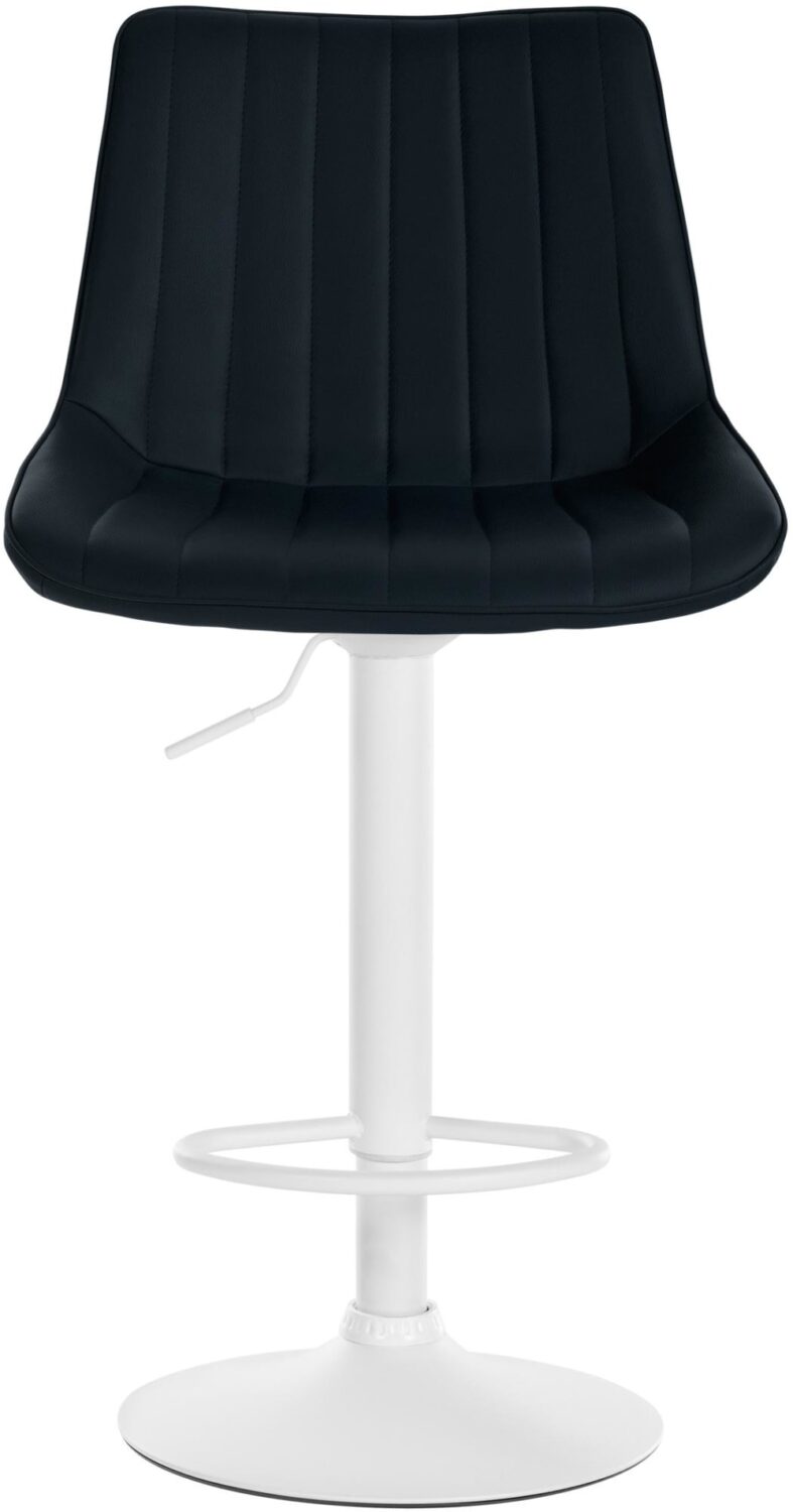 Barhocker Kunstleder höhenverstellbar Kunstleder schwarz 50x91x50cm PVC und Synthetik Schwarz CLP Möbel Esszimmermöbel Barhocker