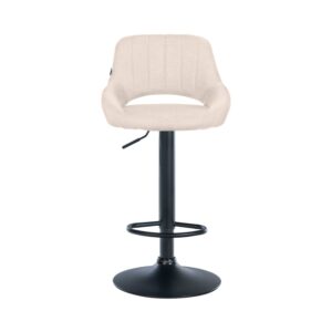 Barhocker Stoff höhenverstellbar drehbar Stoff creme 48x85x47cm Stoff Beige CLP Möbel Esszimmermöbel Barhocker