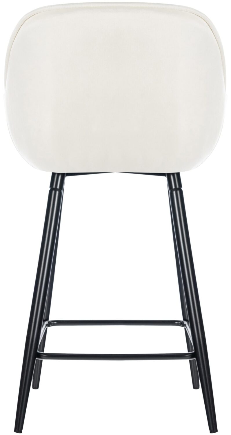 2er set Barhocker mit Metall-Gestell Samt creme 58x94x54cm Samt Beige CLP Möbel Esszimmermöbel Barhocker