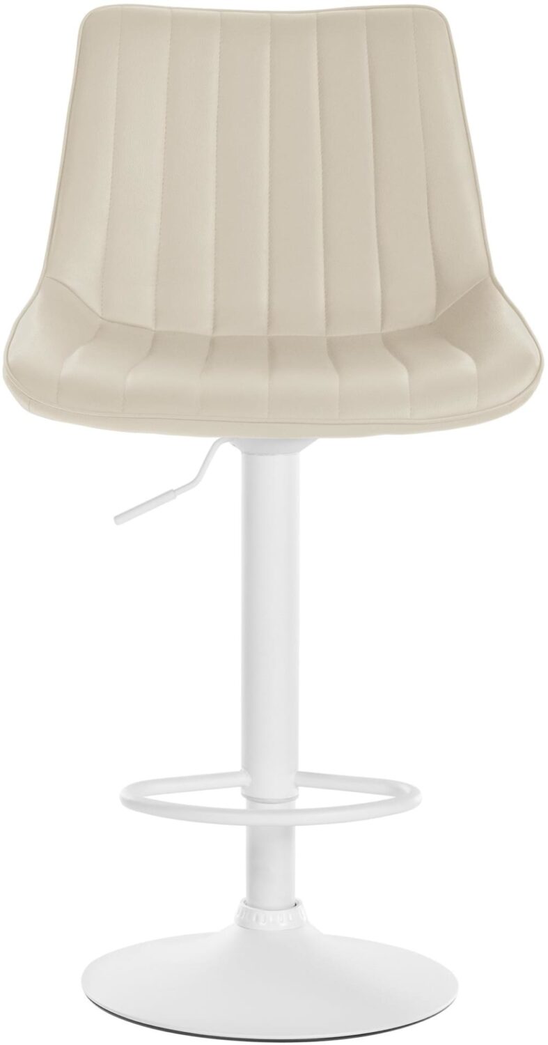 Barhocker Kunstleder höhenverstellbar Kunstleder creme 50x91x50cm PVC und Synthetik Beige CLP Möbel Esszimmermöbel Barhocker