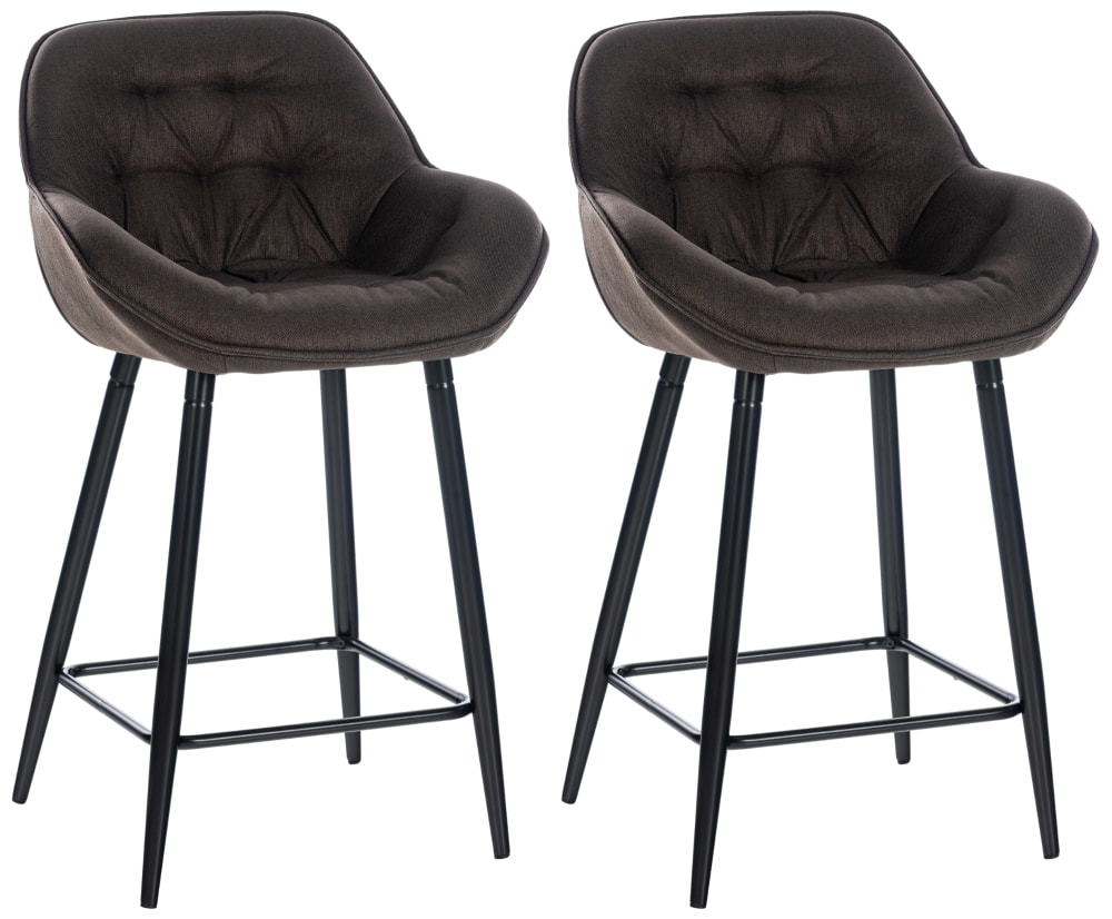 wohnli-moebel-suche-M23047456 Wohnli Möbelsuche - 2er set Barhocker mit Metall-Gestell Stoff braun