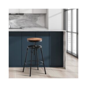 2er Set Barhocker im industrialen Stil aus Metall schwarz 42x70x42cm Metall Schwarz CLP Möbel Esszimmermöbel Barhocker