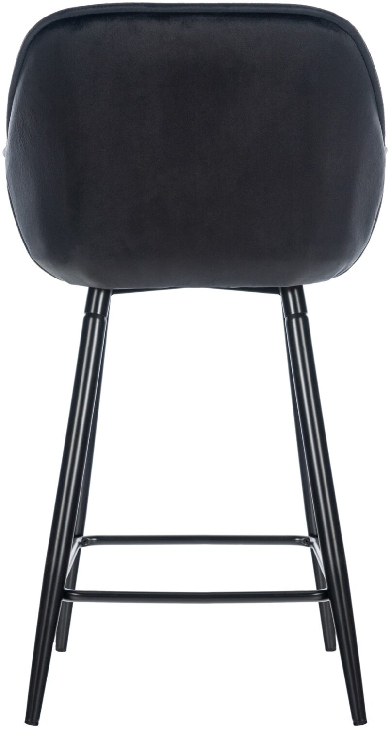 2er set Barhocker mit Metall-Gestell Samt schwarz 58x94x54cm Samt Schwarz CLP Möbel Esszimmermöbel Barhocker