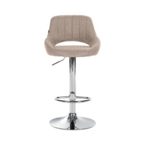 Barhocker Stoff höhenverstellbar drehbar Stoff taupe 48x85x47cm Stoff Grau CLP Möbel Esszimmermöbel Barhocker