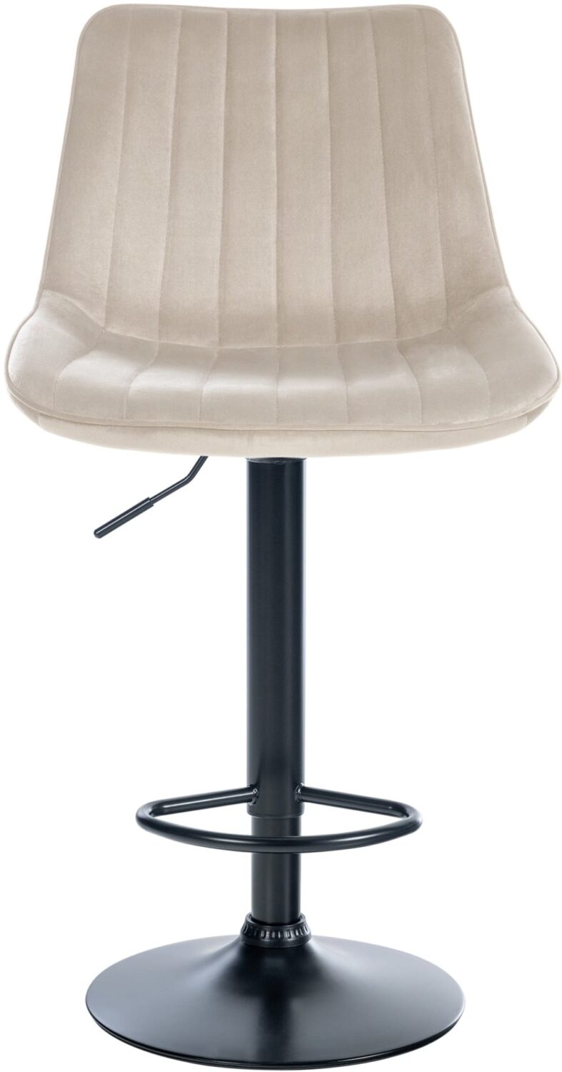 Barhocker Samt höhenverstellbar drehbar Samt creme 50x91x50cm Samt Beige CLP Möbel Esszimmermöbel Barhocker