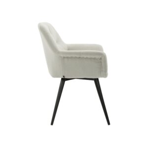 Esszimmerstuhl mit Armlehnen aus Stoff beige 67x83x60cm Stoff Beige CLP Möbel Esszimmermöbel Stühle