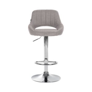Barhocker Stoff höhenverstellbar drehbar Stoff grau 48x85x47cm Stoff Grau CLP Möbel Esszimmermöbel Barhocker