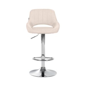 Barhocker Stoff höhenverstellbar drehbar Stoff creme 48x85x47cm Stoff Beige CLP Möbel Esszimmermöbel Barhocker