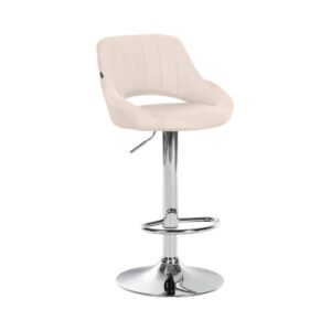 Wohnli Möbelsuche - Barhocker Stoff höhenverstellbar drehbar Stoff creme