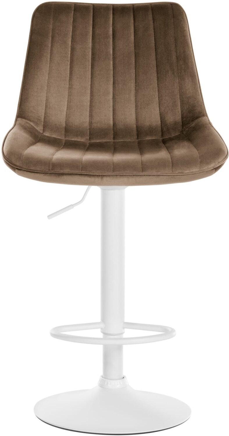 Barhocker Samt höhenverstellbar drehbar Samt braun 50x91x50cm Samt Braun CLP Möbel Esszimmermöbel Barhocker