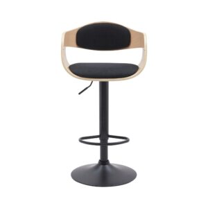 wohnli-moebel-suche-M23047565-1 Barhocker höhenverstellbar drehbar Stoff natura/schwarz 50x87x48cm Stoff Beige CLP Möbel Esszimmermöbel Barhocker