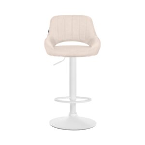 Barhocker Stoff höhenverstellbar drehbar Stoff creme 48x85x47cm Stoff Beige CLP Möbel Esszimmermöbel Barhocker