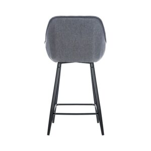 2er set Barhocker mit Metall-Gestell Stoff grau 58x94x54cm Stoff Grau CLP Möbel Esszimmermöbel Barhocker