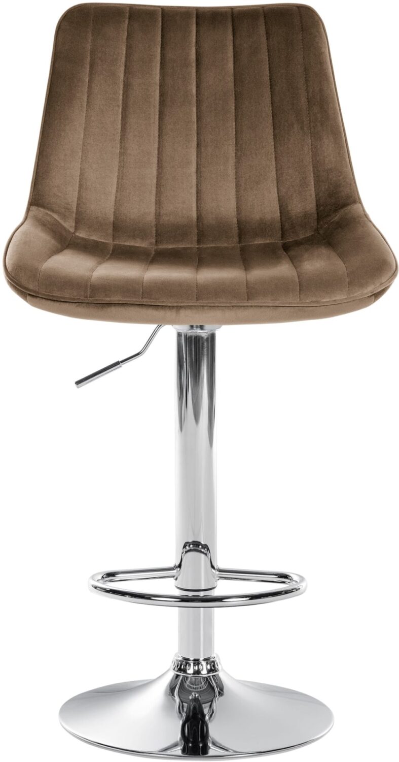 Barhocker Samt höhenverstellbar drehbar Samt braun 50x91x50cm Samt Braun CLP Möbel Esszimmermöbel Barhocker