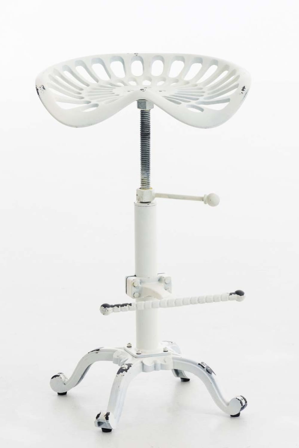 Barhocker im industrialen Stil aus  Metall antik weiß 34x56x44cm Metall Weiß CLP Möbel Esszimmermöbel Barhocker