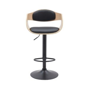 Barhocker höhenverstellbar drehbar Kunstleder natura/schwarz 48x86x50cm PVC und Synthetik Beige CLP Möbel Esszimmermöbel Barhocker