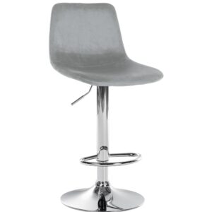 Wohnli Möbelsuche - Barhocker Samt höhenverstellbar drehbar Samt grau