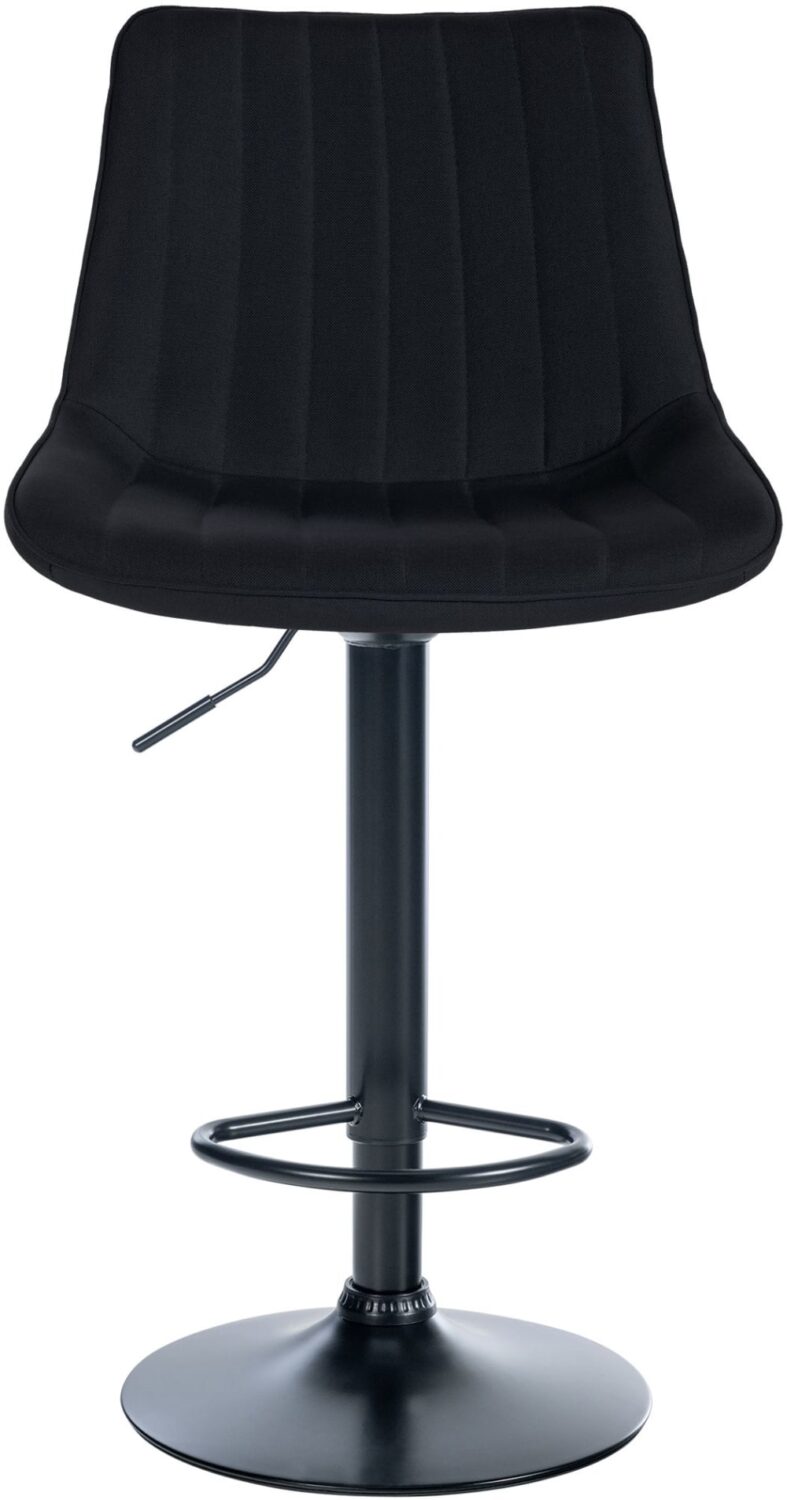 Barhocker Stoff höhenverstellbar drehbar Stoff schwarz 50x91x50cm Stoff Schwarz CLP Möbel Esszimmermöbel Barhocker
