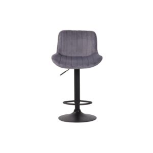 2er Set Barhocker höhenverstellbar aus Samt dunkelgrau 50x86x50cm Samt Grau CLP Möbel Esszimmermöbel Barhocker