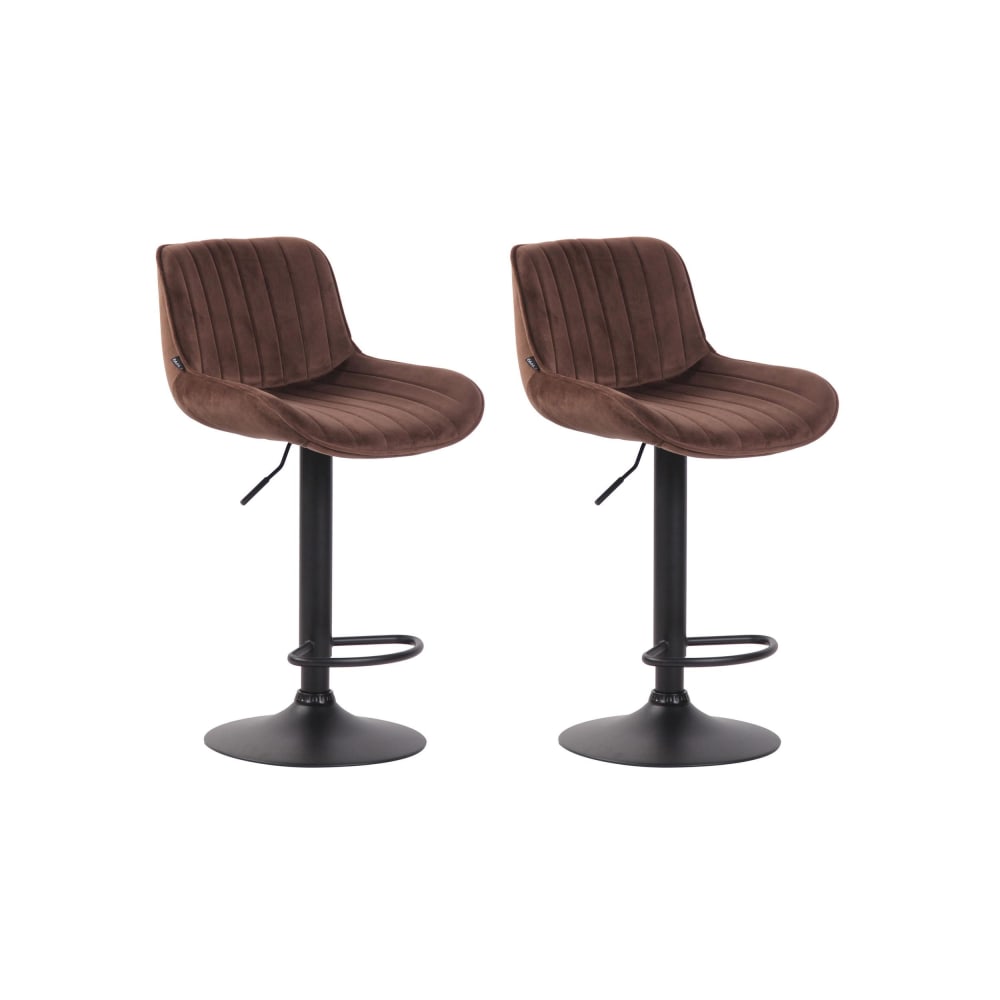 wohnli-moebel-suche-M23049134 Wohnli Möbelsuche - 2er Set Barhocker höhenverstellbar aus Samt braun