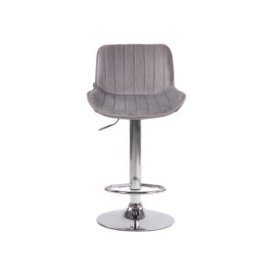 2er Set Barhocker höhenverstellbar aus Samt grau 50x86x50cm Samt Grau CLP Möbel Esszimmermöbel Barhocker