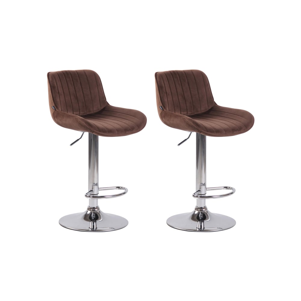 wohnli-moebel-suche-M23049142 Wohnli Möbelsuche - 2er Set Barhocker höhenverstellbar aus Samt braun