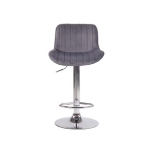 2er Set Barhocker höhenverstellbar aus Samt dunkelgrau 50x86x50cm Samt Grau CLP Möbel Esszimmermöbel Barhocker