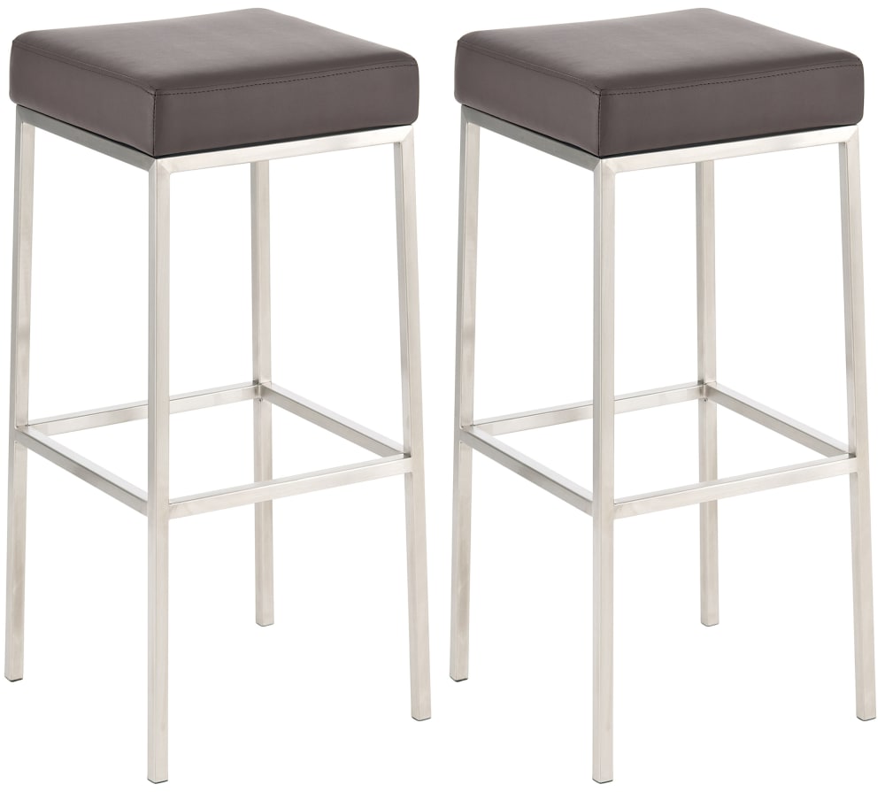 wohnli-moebel-suche-M23049883 Wohnli Möbelsuche - 2er set Barhocker mit Metall-Gestell aus Kunstleder braun