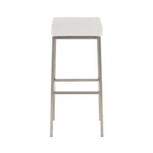 2er set Barhocker mit Metall-Gestell aus Kunstleder weiß 37x80x37cm PVC und Synthetik Weiß CLP Möbel Esszimmermöbel Barhocker
