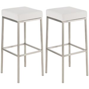 wohnli-moebel-suche-M23049892 Wohnli Möbelsuche - 2er set Barhocker mit Metall-Gestell aus Kunstleder weiß