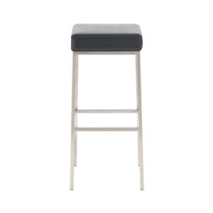 2er set Barhocker mit Metall-Gestell aus Kunstleder schwarz 37x80x37cm PVC und Synthetik Schwarz CLP Möbel Esszimmermöbel Barhocker