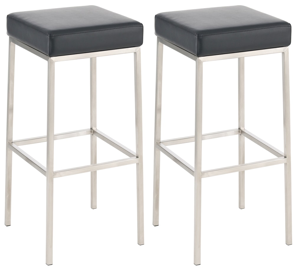 wohnli-moebel-suche-M23049895 Wohnli Möbelsuche - 2er set Barhocker mit Metall-Gestell aus Kunstleder schwarz