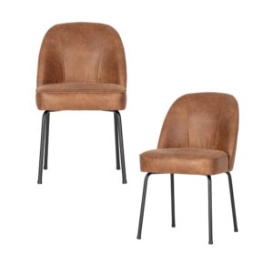 Wohnli Möbelsuche - 2er Set Esszimmerstühle aus Leder