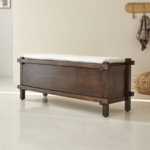 Schuhschrank aus massivem Mangoholz 120x48x40cm Holz Braun Tikamoon Möbel Schlafzimmermöbel Kommoden