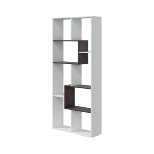 wohnli-moebel-suche-M23052121-1 Bücherregal mit 8 Ablagefächern H180 cm - Weiß 189x10x29cm Holz Weiß Fores Möbel Wohnzimmermöbel Bücherregale