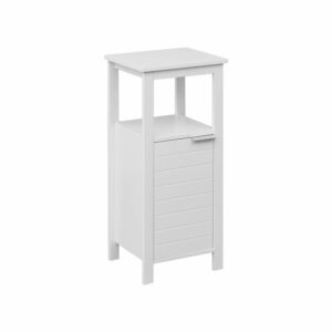 Badezimmerschrank mit 1 Tür und 1 Einlegeboden aus weißem MDF 34x79x30cm Spanplatte Weiß Mobili Rebecca Möbel Schlafzimmermöbel Schränke
