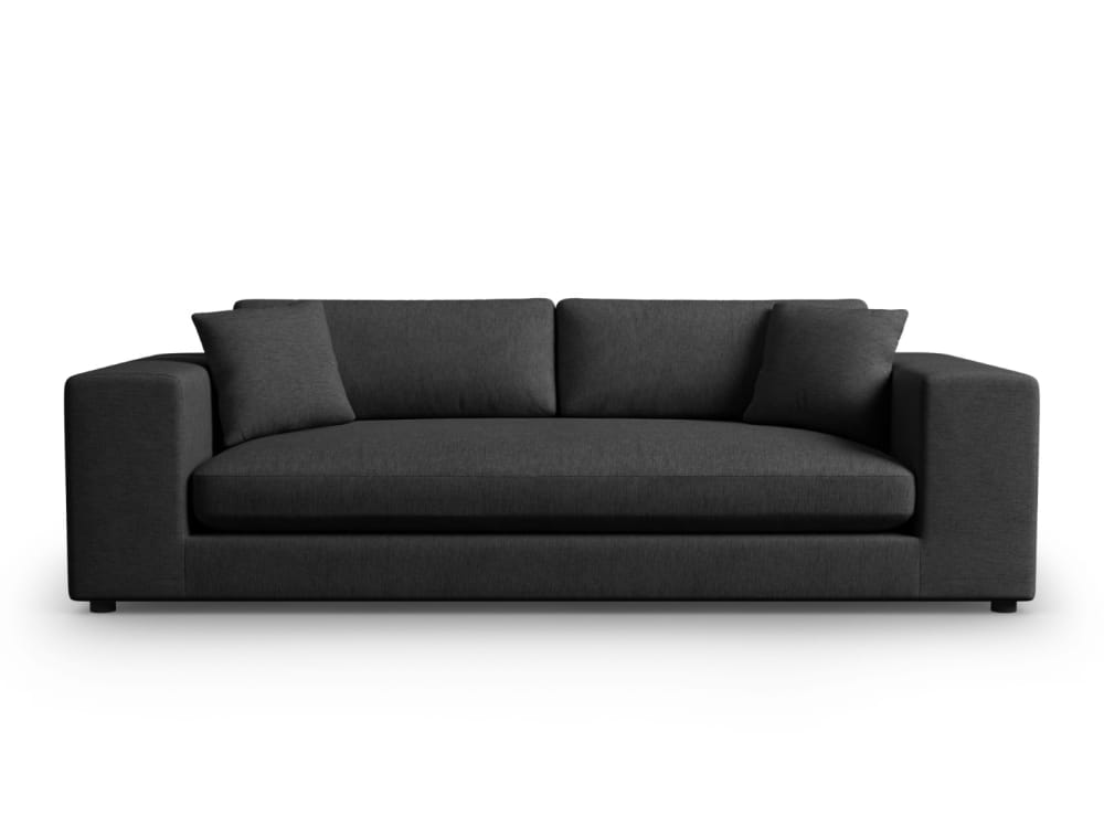Wohnli Möbelsuche - 4-Sitzer Sofa aus strukturiertem Stoff schwarz