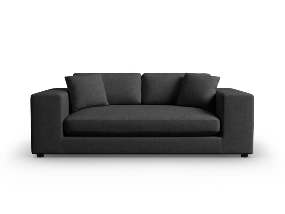 Wohnli Möbelsuche - 3-Sitzer Sofa aus strukturiertem Stoff schwarz