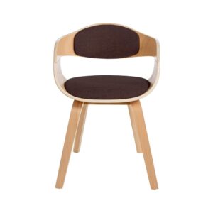 Esszimmerstuhl mit Armlehnen aus Stoff natura/braun 46x73x49cm Stoff Braun CLP Möbel Esszimmermöbel Stühle