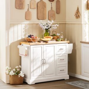 wohnli-moebel-suche-M23055757-1 Küchenschrank mit erweiterbarer Arbeitsfläche Holz Weiß 130x91x46cm Spanplatte Weiß SoBuy Möbel Schlafzimmermöbel Kommoden