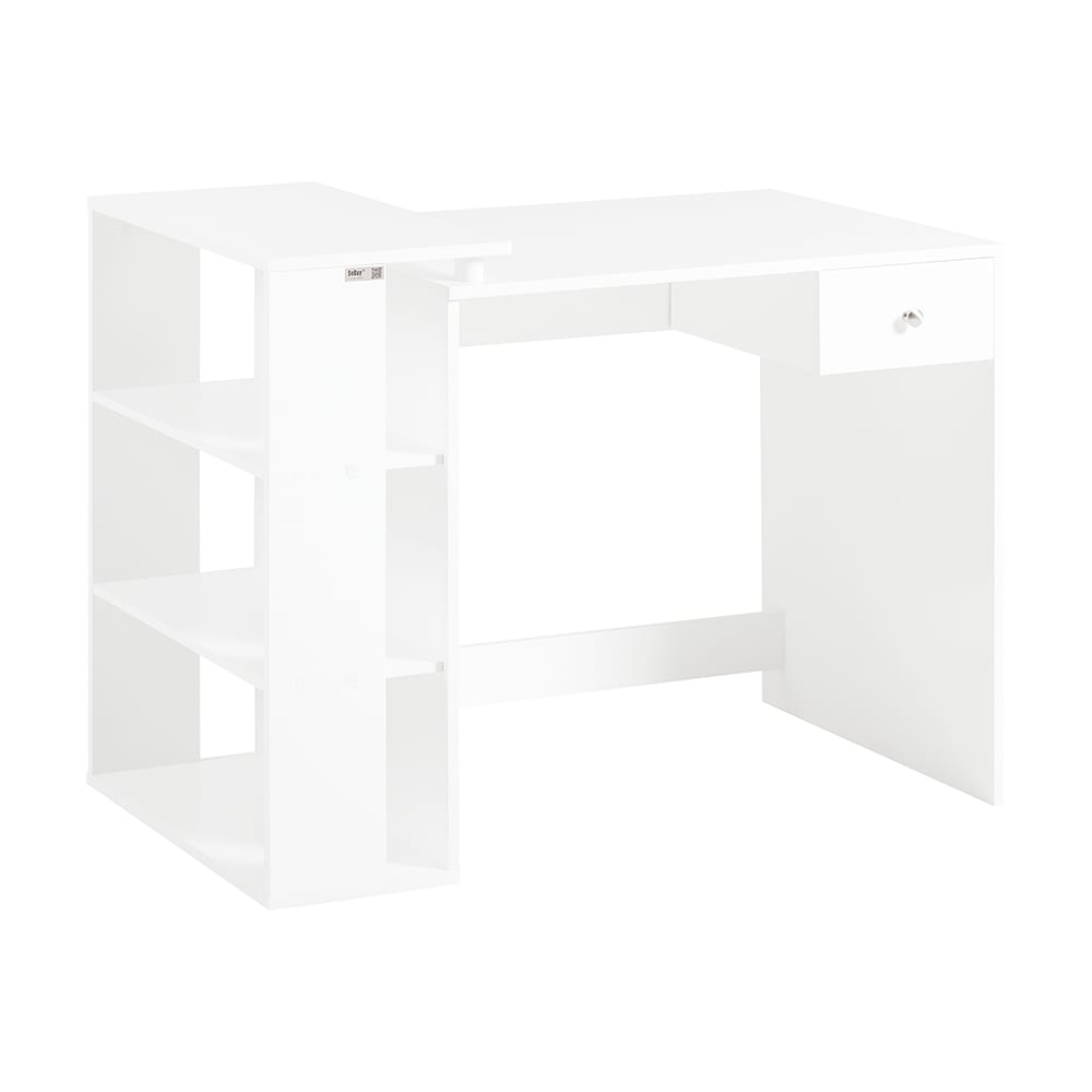 Wohnli Möbelsuche - Schreibtisch mit 1 Schublade und 3 Ablagen MDF Weiß