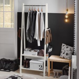 66x180x39cm Spanplatte Weiß SoBuy Möbel Schlafzimmermöbel Kleiderständer